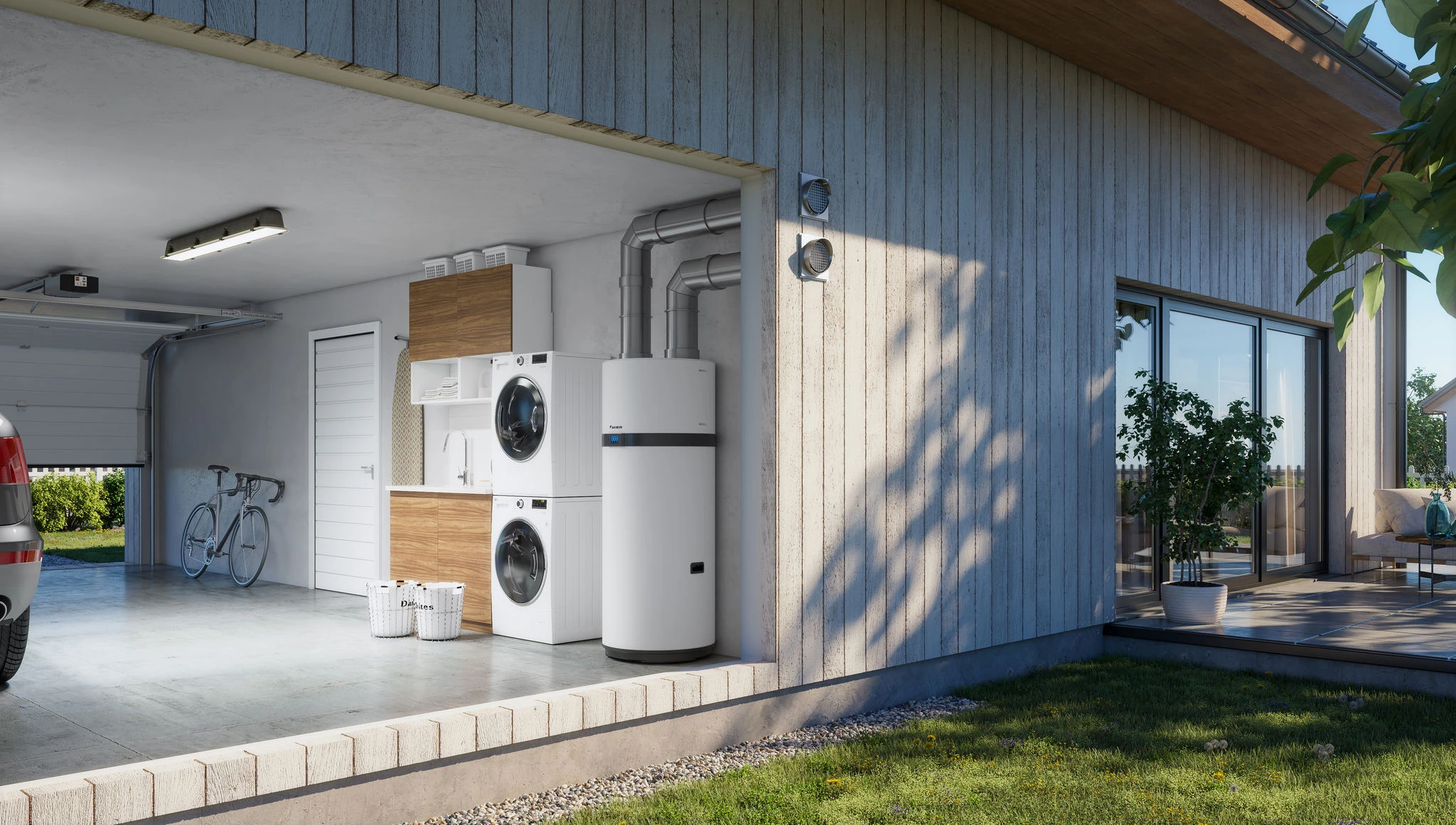 Hot water tank installation
